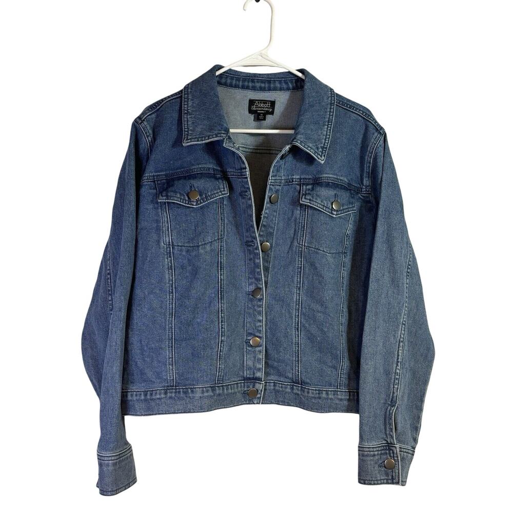 Abbott Elementary Teachers Edition Denim Jean Jacket 1X Plus Size NWT C2